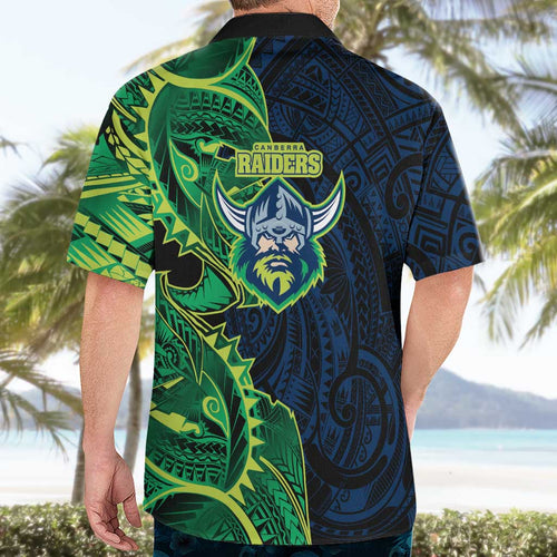 Canberra Raiders Hawaiian Shirt Polynesian Tribal Tattoo Pacific Sport Art