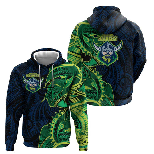 Canberra Raiders Hoodie Polynesian Tribal Tattoo Pacific Sport Art