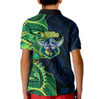 Canberra Raiders Kid Polo Shirt Polynesian Tribal Tattoo Pacific Sport Art