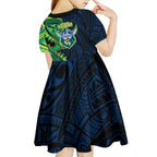 Canberra Raiders Kid Short Sleeve Dress Polynesian Tribal Tattoo Pacific Sport Art