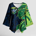 Canberra Raiders Kimono Sleeve Blouse Polynesian Tribal Tattoo Pacific Sport Art