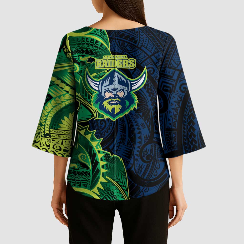 Canberra Raiders Kimono Sleeve Blouse Polynesian Tribal Tattoo Pacific Sport Art