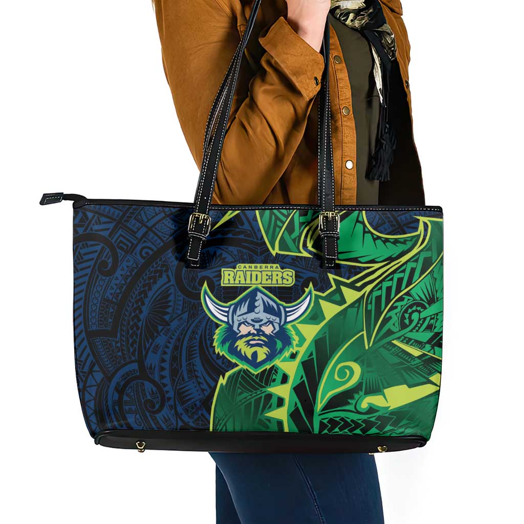 Canberra Raiders Leather Tote Bag Polynesian Tribal Tattoo Pacific Sport Art