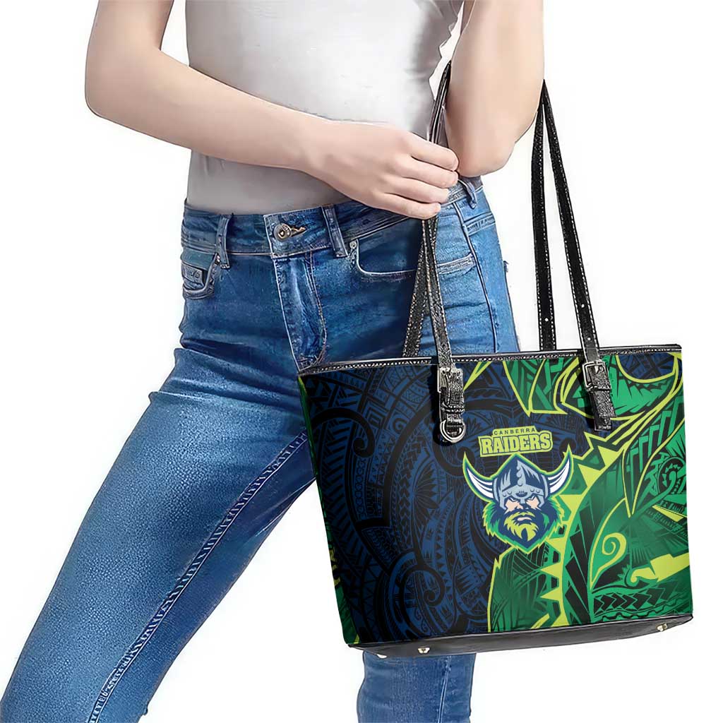 Canberra Raiders Leather Tote Bag Polynesian Tribal Tattoo Pacific Sport Art