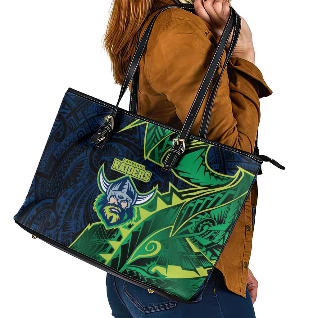 Canberra Raiders Leather Tote Bag Polynesian Tribal Tattoo Pacific Sport Art