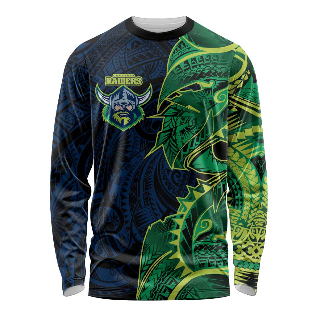 Canberra Raiders Long Sleeve Shirt Polynesian Tribal Tattoo Pacific Sport Art