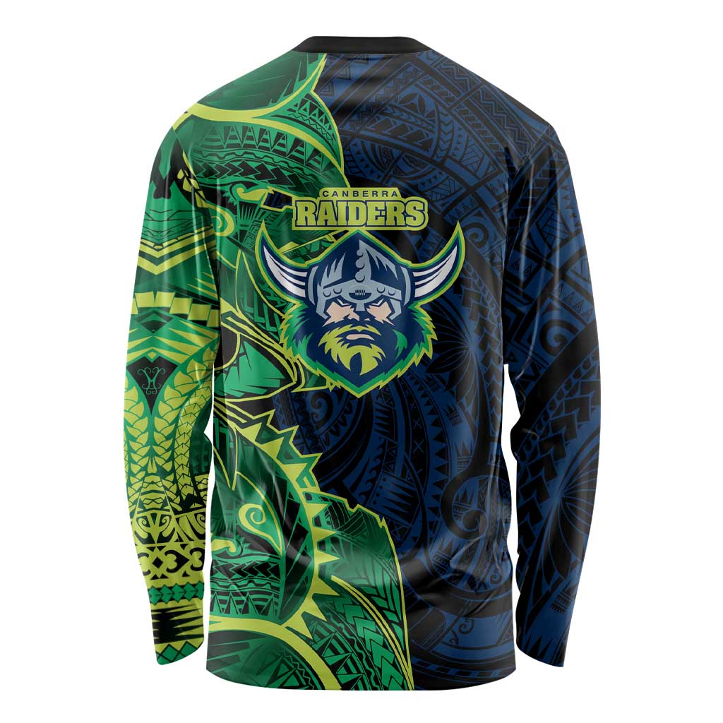 Canberra Raiders Long Sleeve Shirt Polynesian Tribal Tattoo Pacific Sport Art