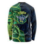 Canberra Raiders Long Sleeve Shirt Polynesian Tribal Tattoo Pacific Sport Art
