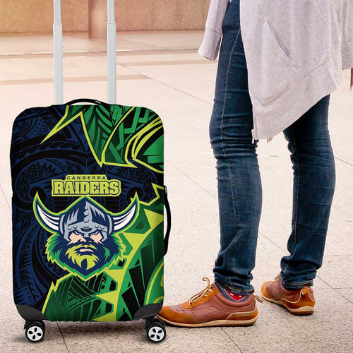 Canberra Raiders Luggage Cover Polynesian Tribal Tattoo Pacific Sport Art