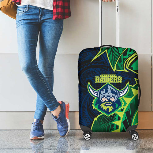 Canberra Raiders Luggage Cover Polynesian Tribal Tattoo Pacific Sport Art