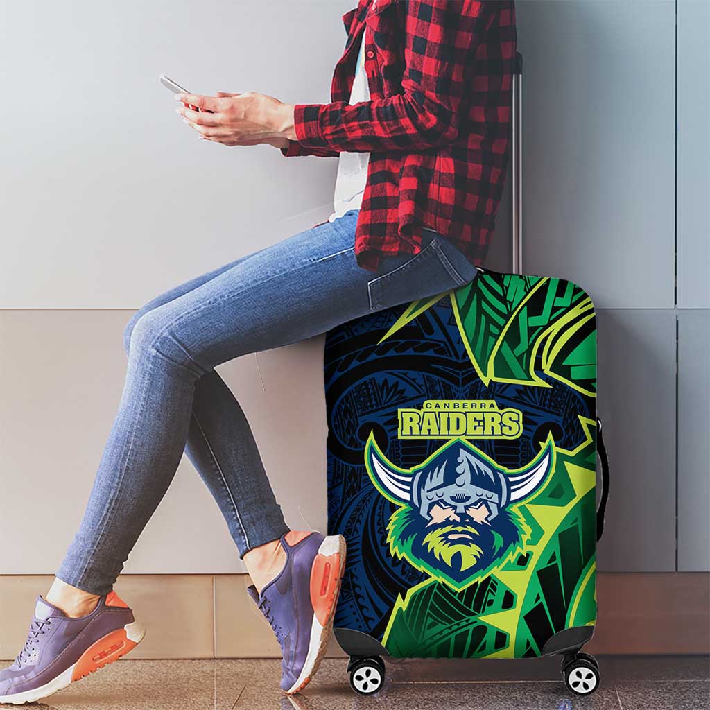 Canberra Raiders Luggage Cover Polynesian Tribal Tattoo Pacific Sport Art