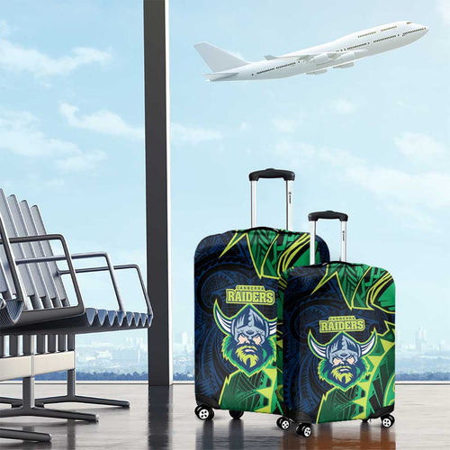 Canberra Raiders Luggage Cover Polynesian Tribal Tattoo Pacific Sport Art