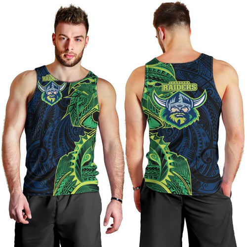 Canberra Raiders Men Tank Top Polynesian Tribal Tattoo Pacific Sport Art