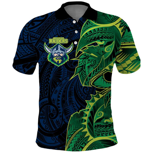 Canberra Raiders Polo Shirt Polynesian Tribal Tattoo Pacific Sport Art