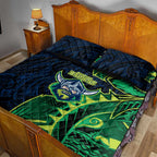 Canberra Raiders Quilt Bed Set Polynesian Tribal Tattoo Pacific Sport Art