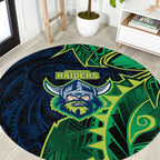 Canberra Raiders Round Carpet Polynesian Tribal Tattoo Pacific Sport Art