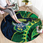 Canberra Raiders Round Carpet Polynesian Tribal Tattoo Pacific Sport Art