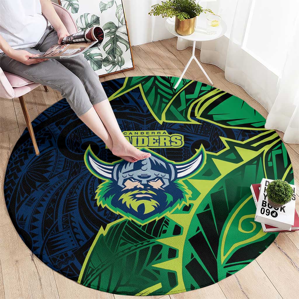 Canberra Raiders Round Carpet Polynesian Tribal Tattoo Pacific Sport Art