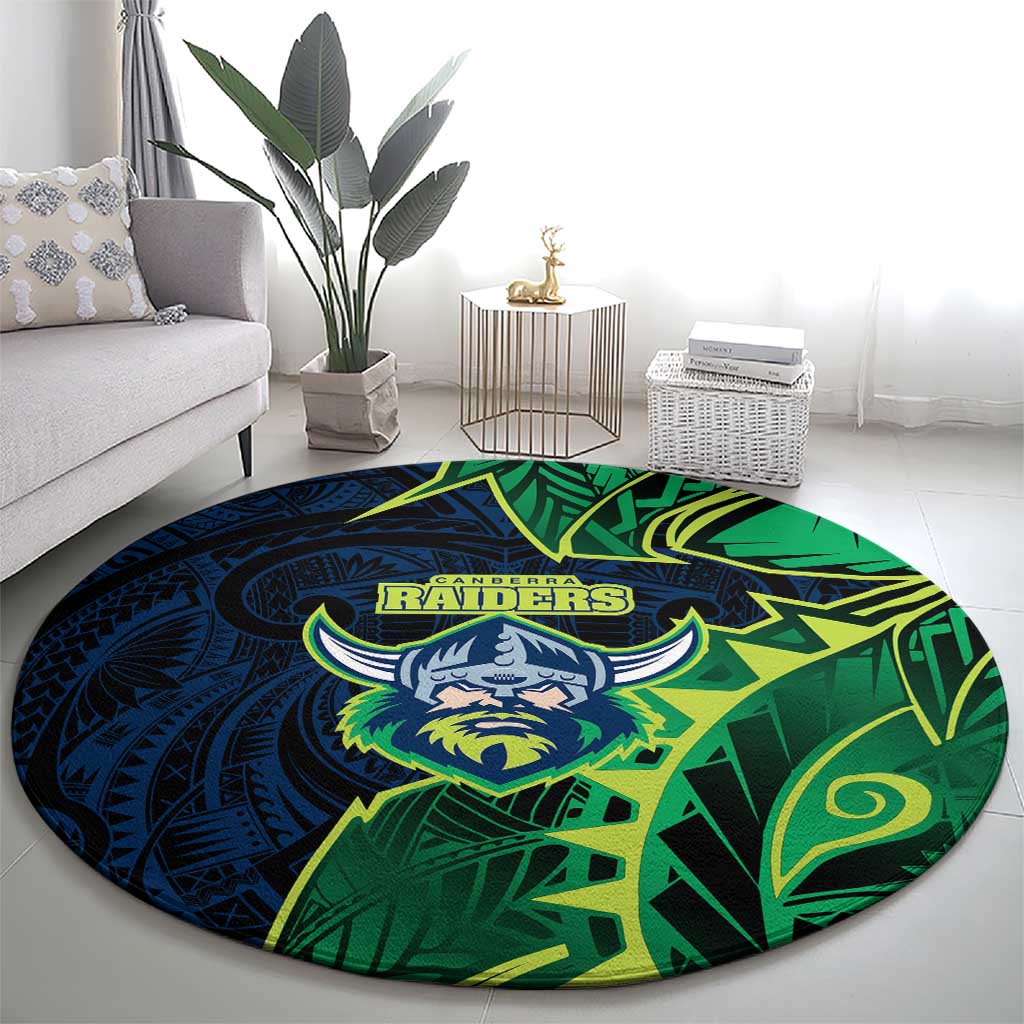 Canberra Raiders Round Carpet Polynesian Tribal Tattoo Pacific Sport Art