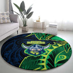 Canberra Raiders Round Carpet Polynesian Tribal Tattoo Pacific Sport Art