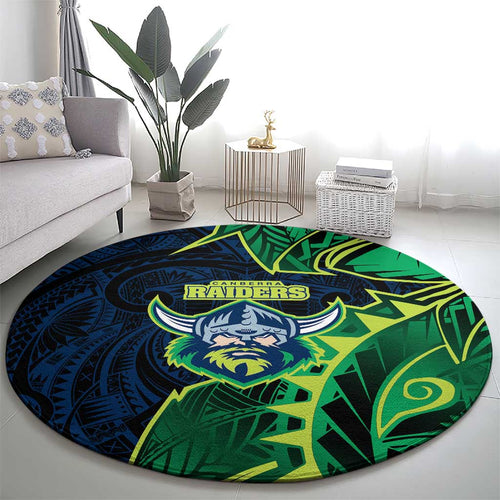 Canberra Raiders Round Carpet Polynesian Tribal Tattoo Pacific Sport Art