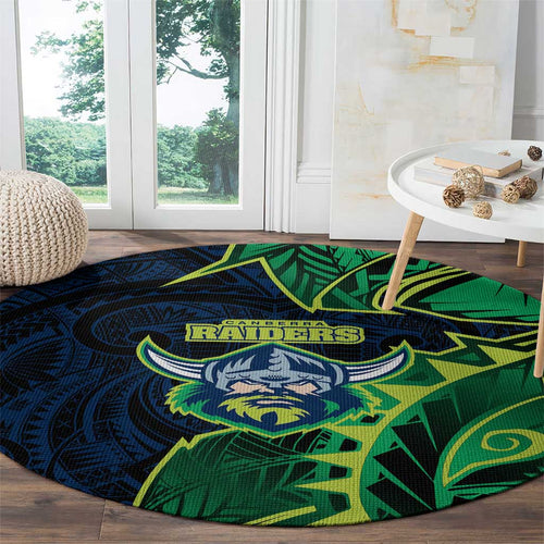 Canberra Raiders Round Carpet Polynesian Tribal Tattoo Pacific Sport Art