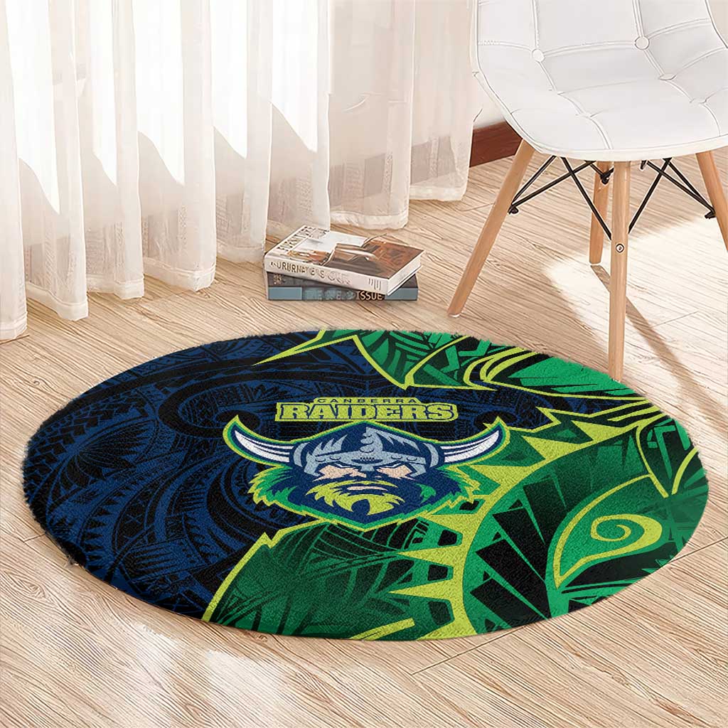 Canberra Raiders Round Carpet Polynesian Tribal Tattoo Pacific Sport Art
