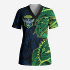 Canberra Raiders Scrub Top Polynesian Tribal Tattoo Pacific Sport Art