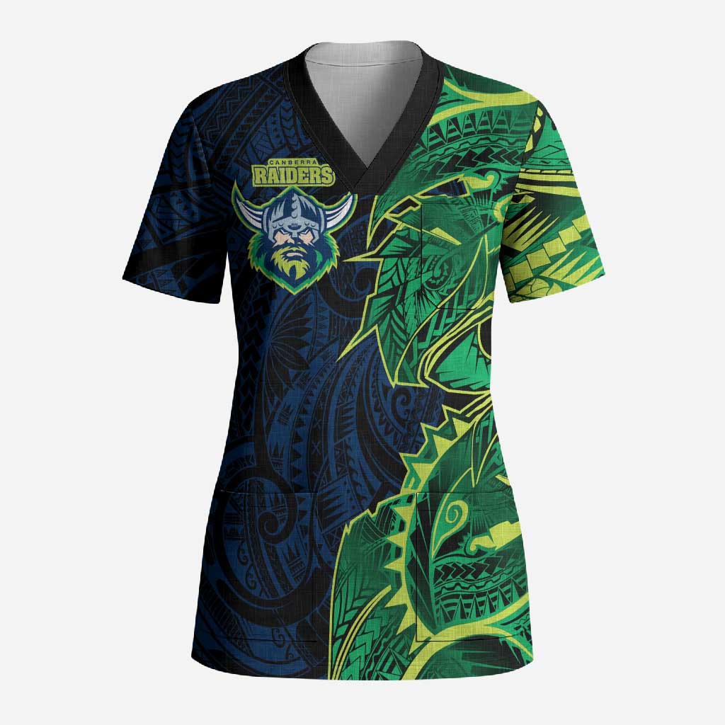 Canberra Raiders Scrub Top Polynesian Tribal Tattoo Pacific Sport Art