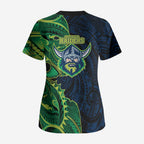 Canberra Raiders Scrub Top Polynesian Tribal Tattoo Pacific Sport Art