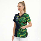 Canberra Raiders Scrub Top Polynesian Tribal Tattoo Pacific Sport Art