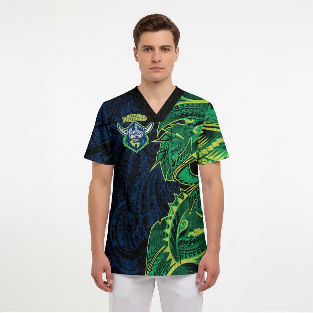 Canberra Raiders Scrub Top Polynesian Tribal Tattoo Pacific Sport Art