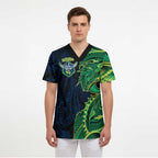 Canberra Raiders Scrub Top Polynesian Tribal Tattoo Pacific Sport Art