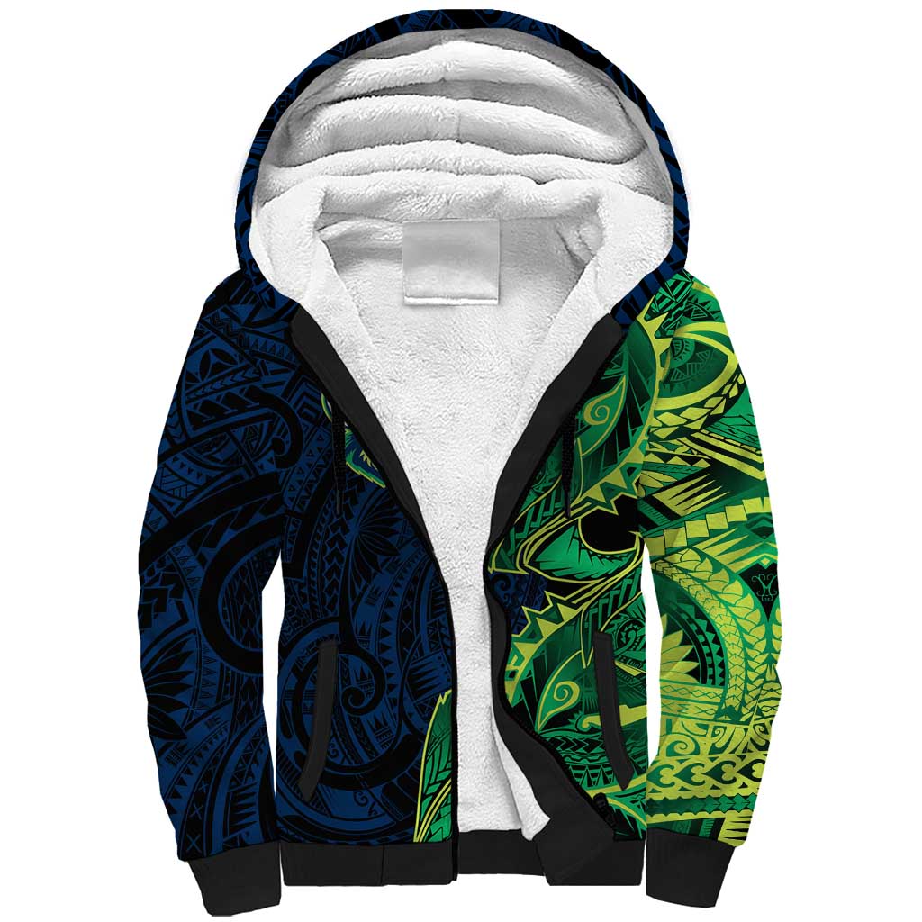 Canberra Raiders Sherpa Hoodie Polynesian Tribal Tattoo Pacific Sport Art