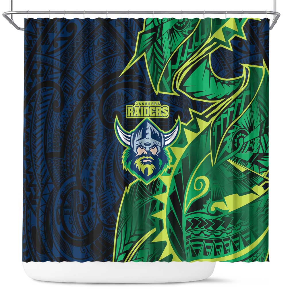 Canberra Raiders Shower Curtain Polynesian Tribal Tattoo Pacific Sport Art