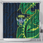 Canberra Raiders Shower Curtain Polynesian Tribal Tattoo Pacific Sport Art