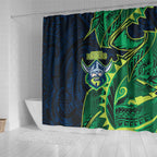 Canberra Raiders Shower Curtain Polynesian Tribal Tattoo Pacific Sport Art