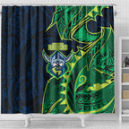 Canberra Raiders Shower Curtain Polynesian Tribal Tattoo Pacific Sport Art