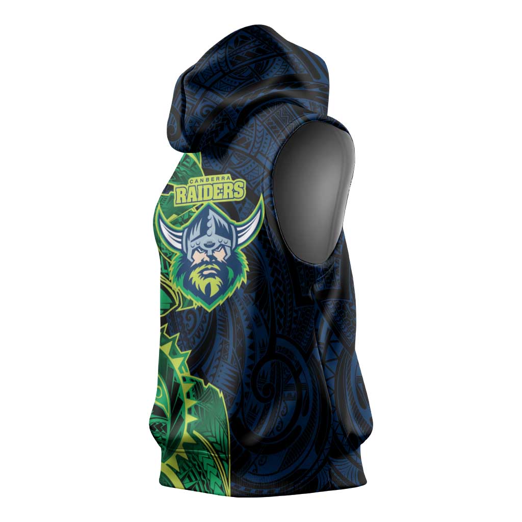 Canberra Raiders Sleeveless Hoodie Polynesian Tribal Tattoo Pacific Sport Art