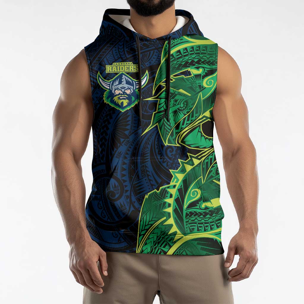 Canberra Raiders Sleeveless Hoodie Polynesian Tribal Tattoo Pacific Sport Art