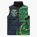Canberra Raiders Sleeveless Puffer Jacket Polynesian Tribal Tattoo Pacific Sport Art