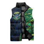 Canberra Raiders Sleeveless Puffer Jacket Polynesian Tribal Tattoo Pacific Sport Art