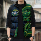 Canberra Raiders Sleeveless Puffer Jacket Polynesian Tribal Tattoo Pacific Sport Art