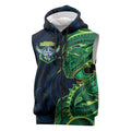 Canberra Raiders Sleeveless Zip Hoodie Polynesian Tribal Tattoo Pacific Sport Art