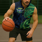 Canberra Raiders Sleeveless Zip Hoodie Polynesian Tribal Tattoo Pacific Sport Art