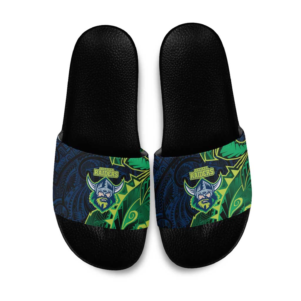 Canberra Raiders Slide Sandals Polynesian Tribal Tattoo Pacific Sport Art