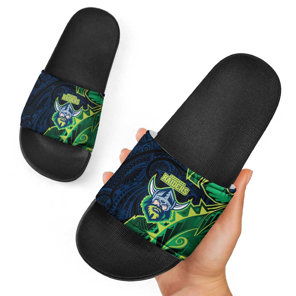 Canberra Raiders Slide Sandals Polynesian Tribal Tattoo Pacific Sport Art