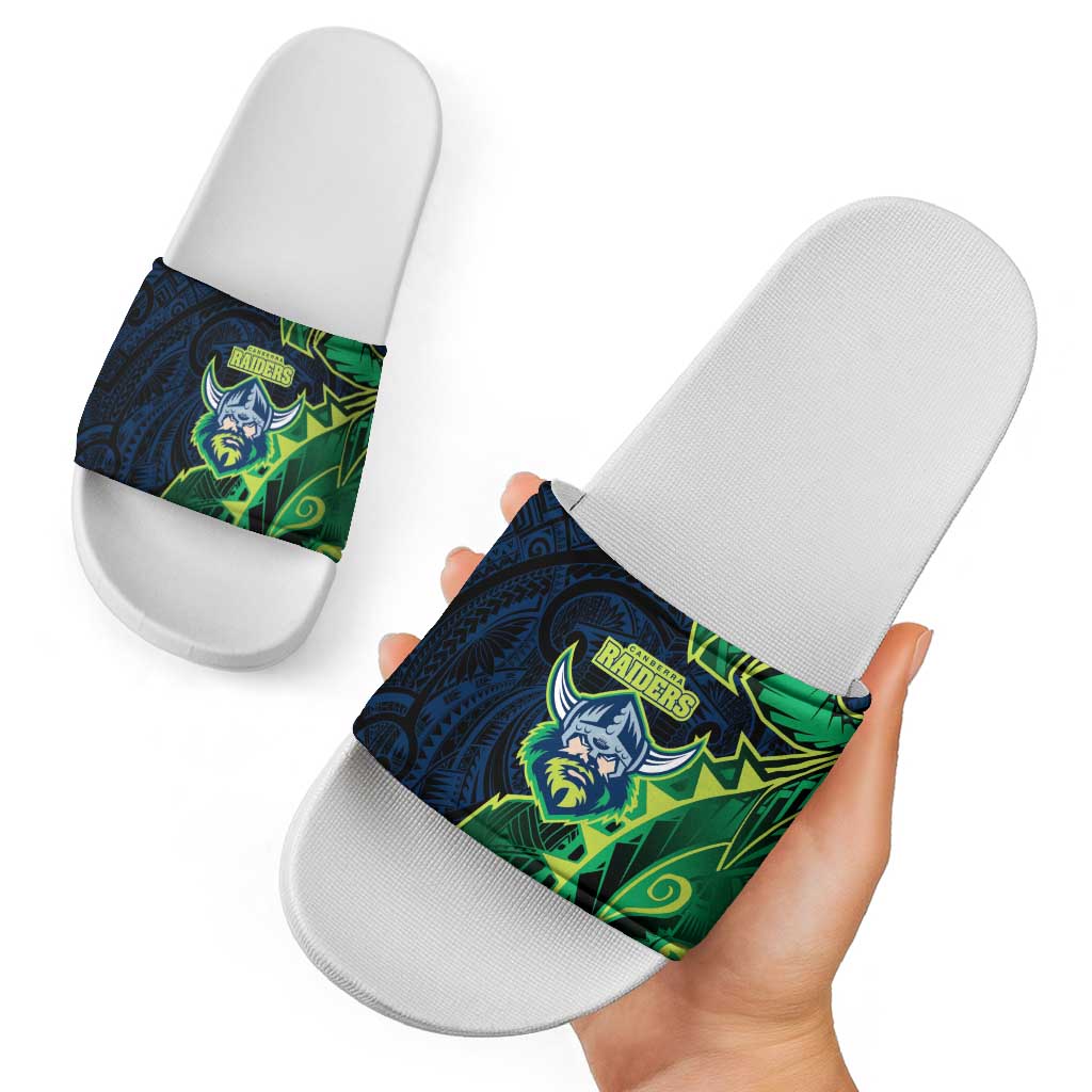 Canberra Raiders Slide Sandals Polynesian Tribal Tattoo Pacific Sport Art
