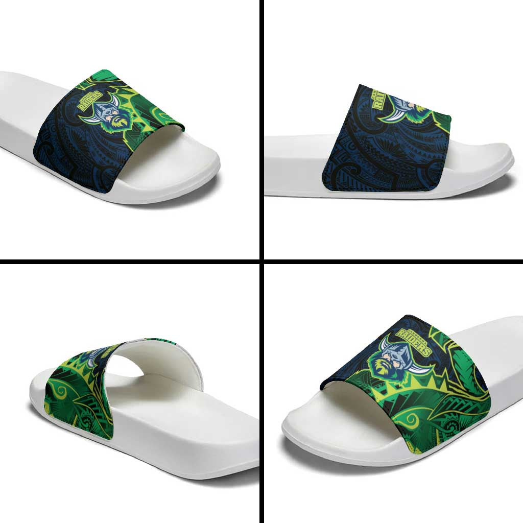 Canberra Raiders Slide Sandals Polynesian Tribal Tattoo Pacific Sport Art