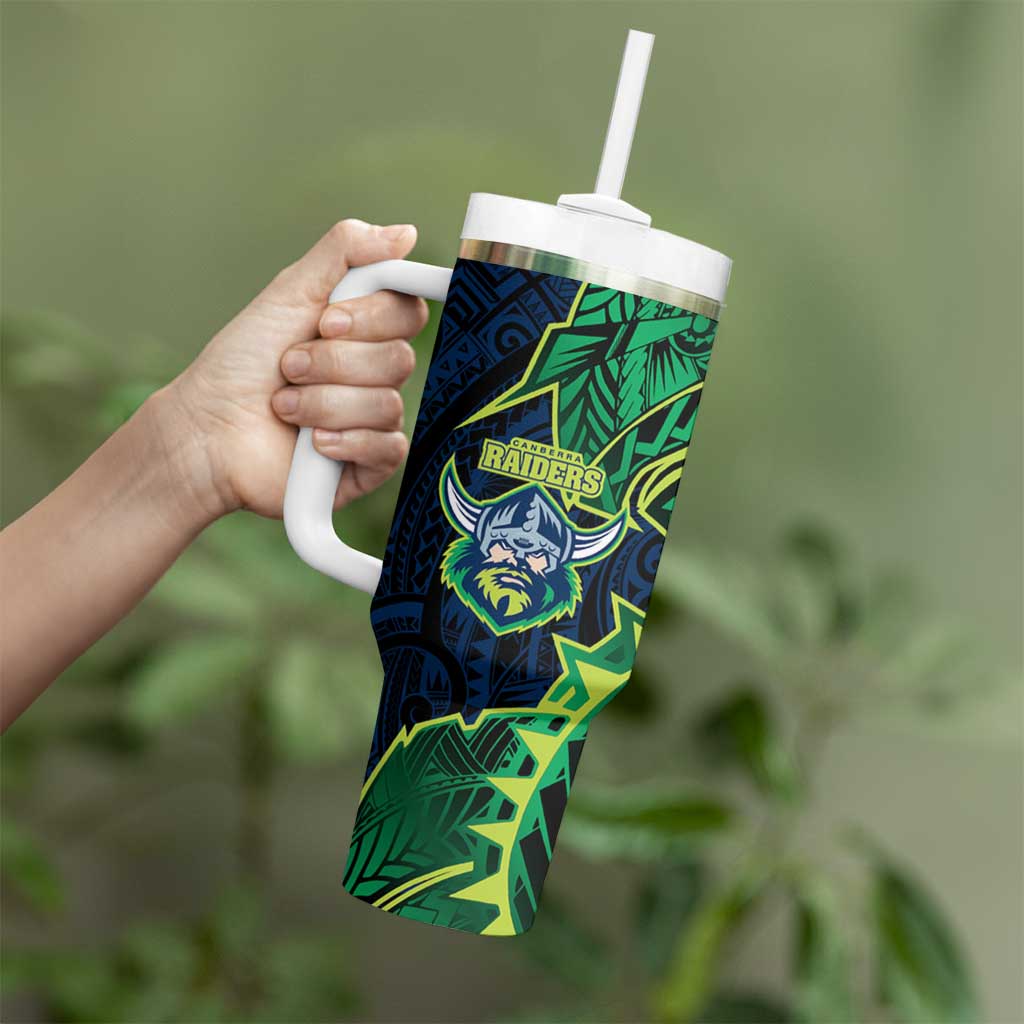 Canberra Raiders Tumbler With Handle Polynesian Tribal Tattoo Pacific Sport Art